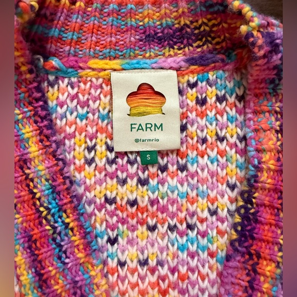 Farm Rio- Rainbow Wild Hearts Cardigan- Size S - Picture 7 of 11